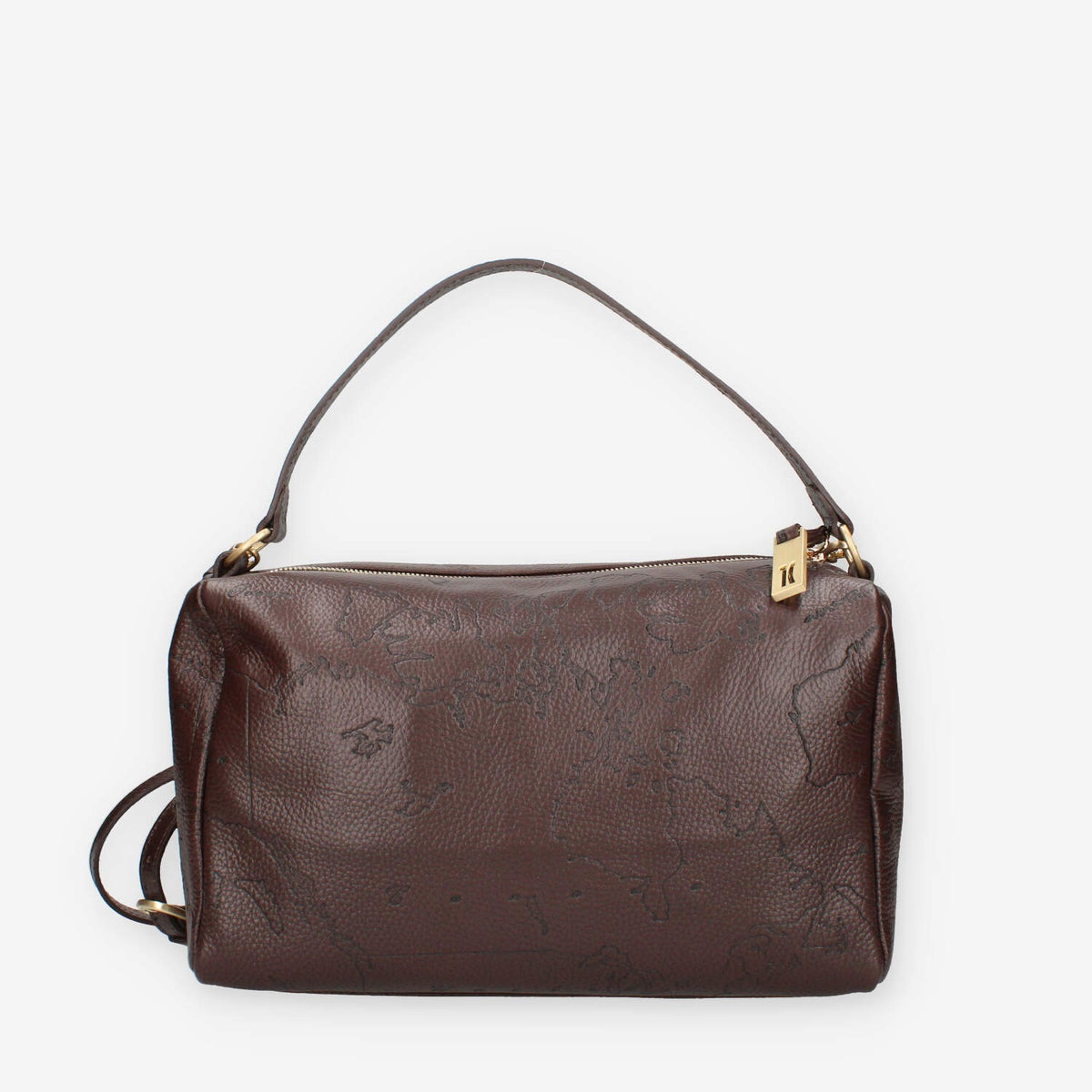 Borsa a Mano Alviero Martini Prima Classe in Pelle Marrone con Motivo Geo
