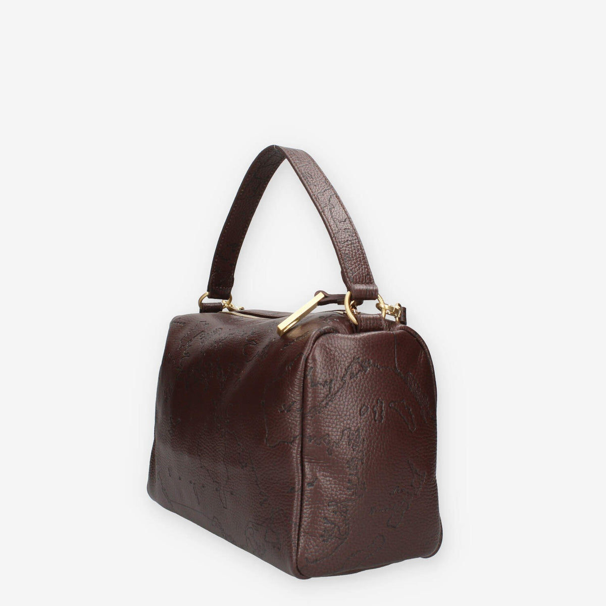 Borsa a Mano Alviero Martini Prima Classe in Pelle Marrone con Motivo Geo