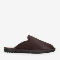 Pantofole in Pelle Memory Foam Clia Walk - Marrone Scuro