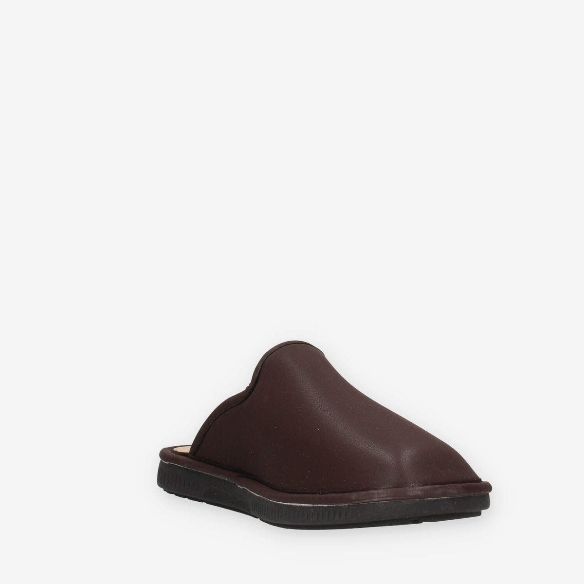 Pantofole in Pelle Memory Foam Clia Walk - Marrone Scuro