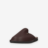 Pantofole in Pelle Memory Foam Clia Walk - Marrone Scuro