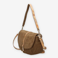 Borsa a Tracolla in Suede verde oliva - Alviero Martini Prima Classe