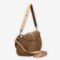 Borsa a Tracolla in Suede verde oliva - Alviero Martini Prima Classe
