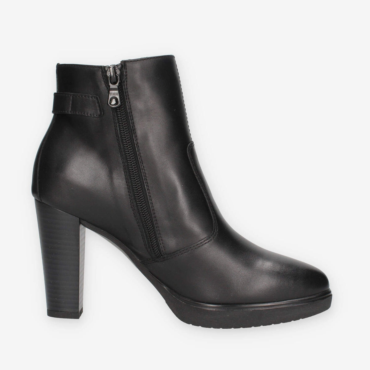 Stivaletti in Pelle Nera con Tacco Alto - Nero Giardini