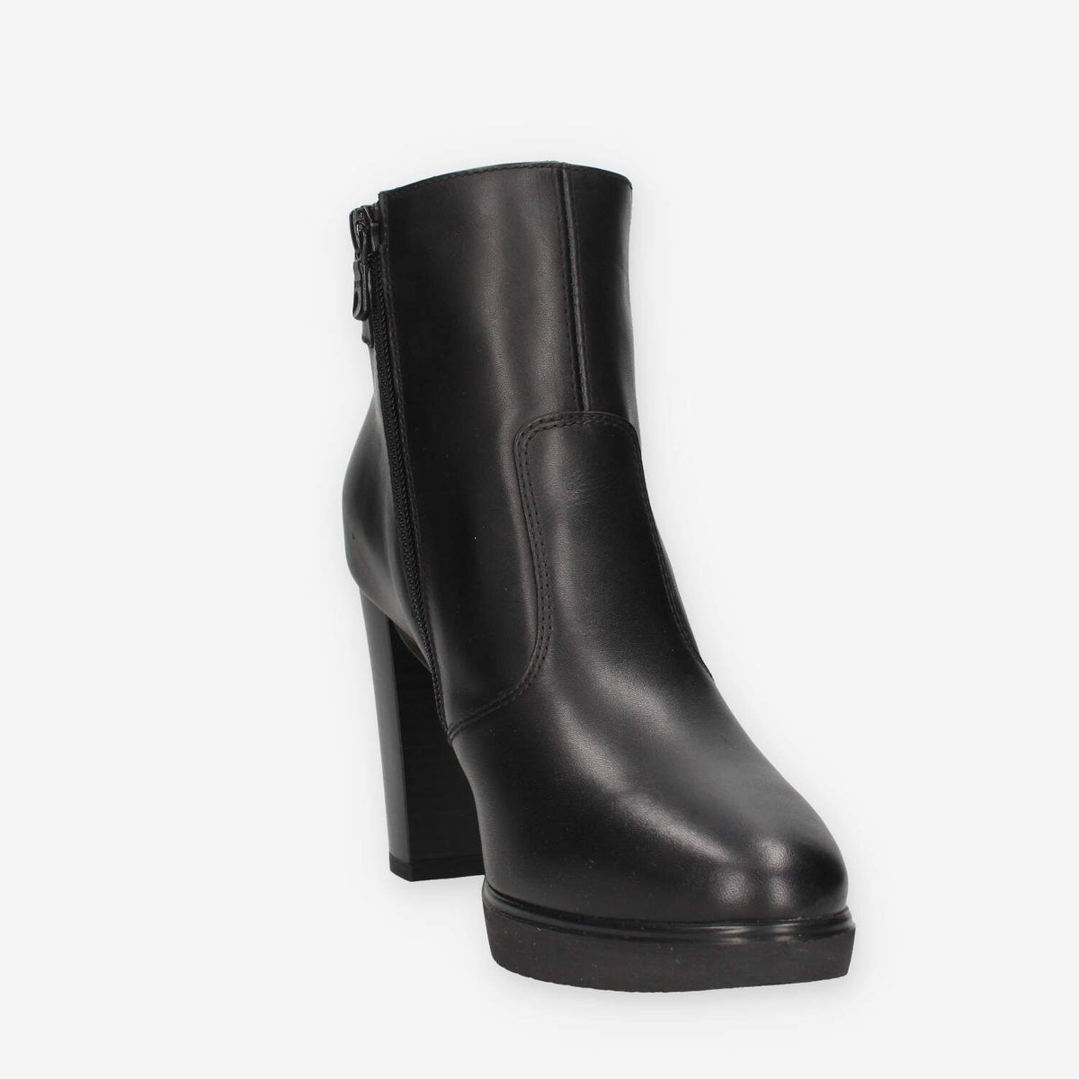 Stivaletti in Pelle Nera con Tacco Alto - Nero Giardini