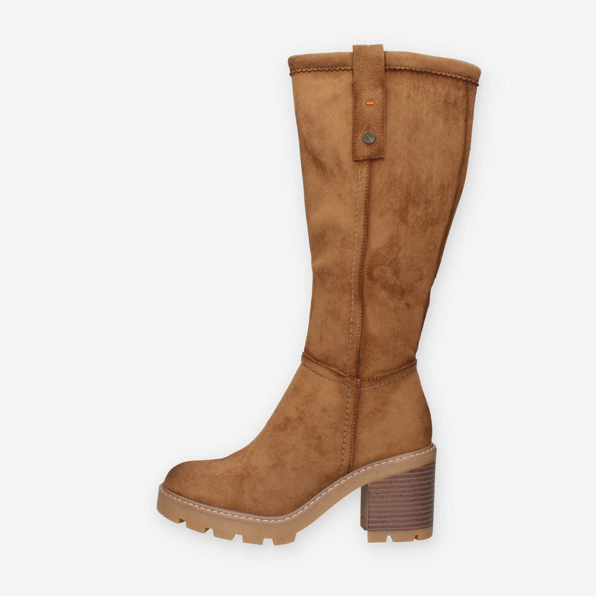 Stivali al Ginocchio in Eco-Pelle Scamosciata Camel - Refresh