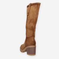 Stivali al Ginocchio in Eco-Pelle Scamosciata Camel - Refresh