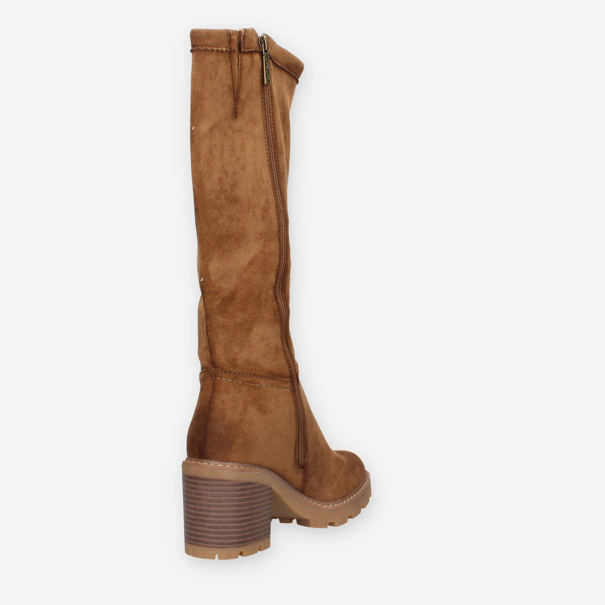 Stivali al Ginocchio in Eco-Pelle Scamosciata Camel - Refresh