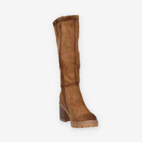 Stivali al Ginocchio in Eco-Pelle Scamosciata Camel - Refresh