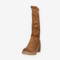 Stivali al Ginocchio in Eco-Pelle Scamosciata Camel - Refresh
