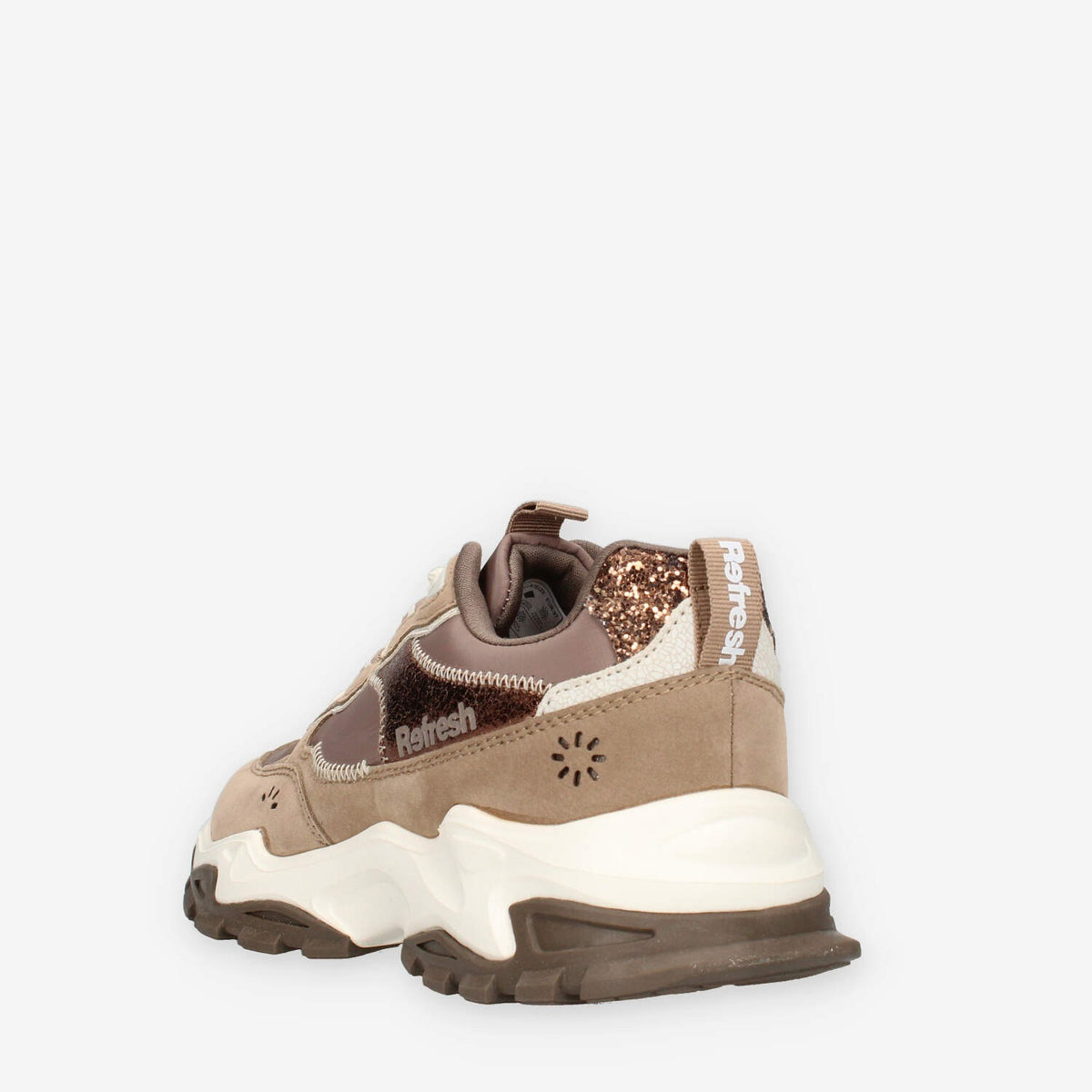 Sneakers Donna Taupe con Dettagli Brillanti - Refresh