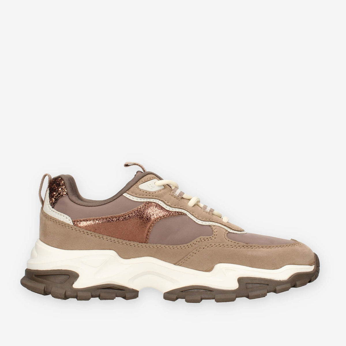 Sneakers Donna Taupe con Dettagli Brillanti - Refresh