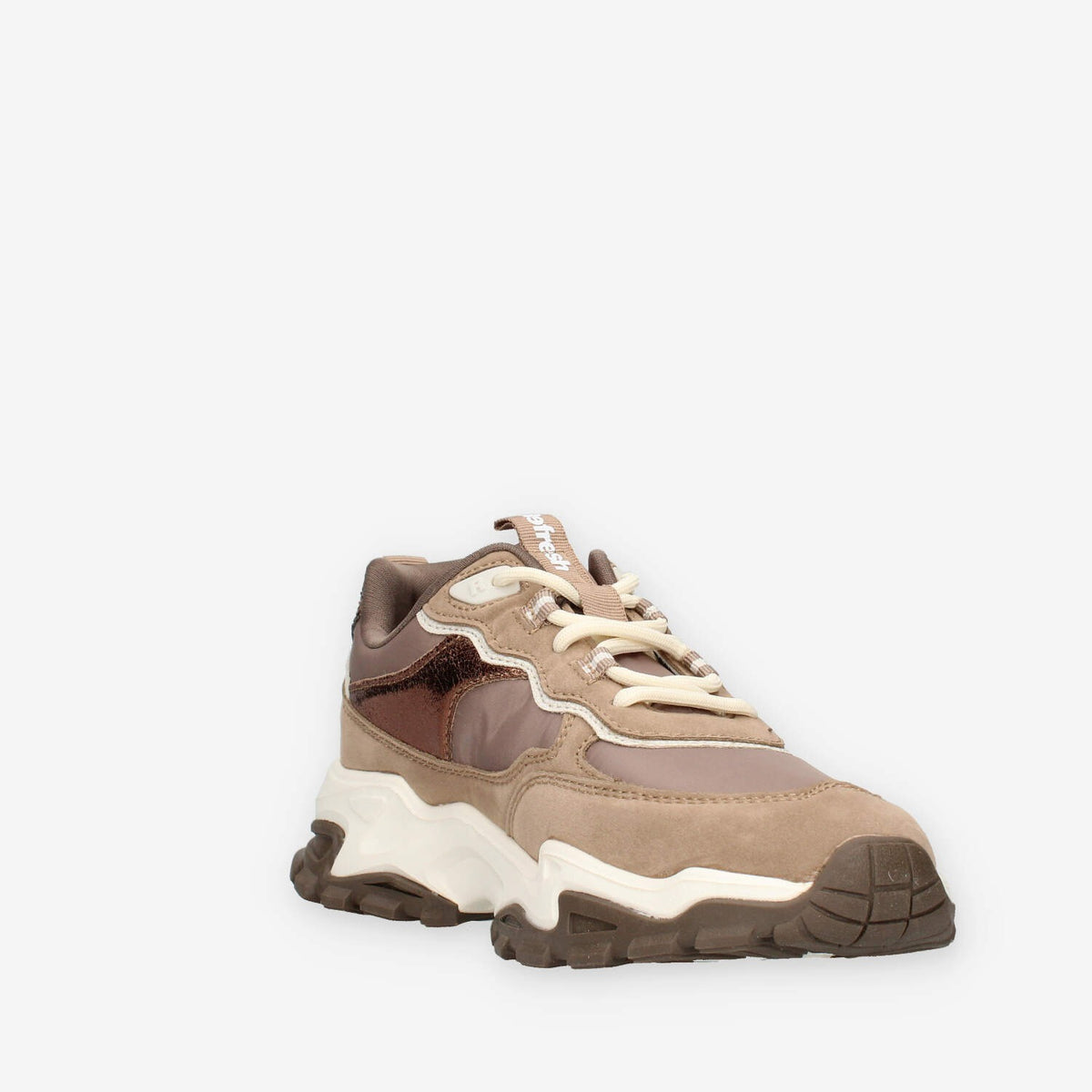 Sneakers Donna Taupe con Dettagli Brillanti - Refresh