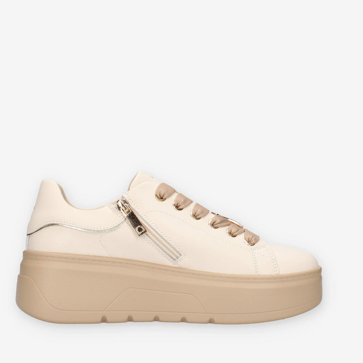 Sneakers Platform Donna Serena in Beige Chiaro