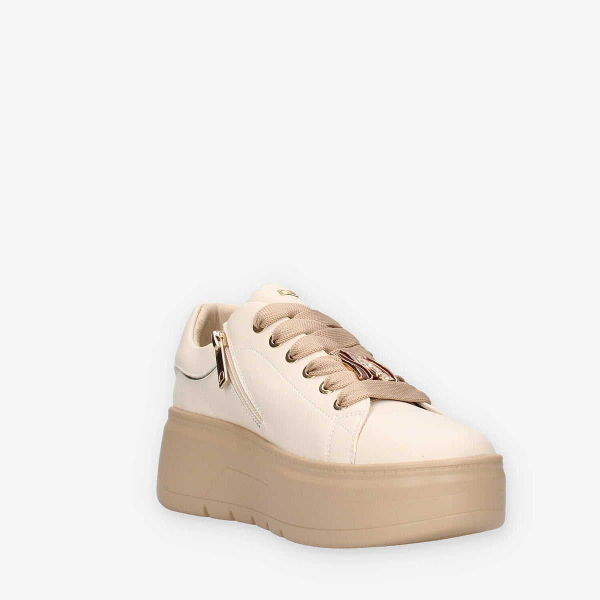 Sneakers Platform Donna Serena in Beige Chiaro