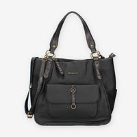 Borsa a Spalla in Pelle Sintetica Nera - Refresh
