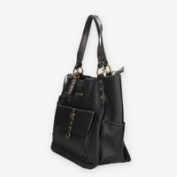 Borsa a Spalla in Pelle Sintetica Nera - Refresh