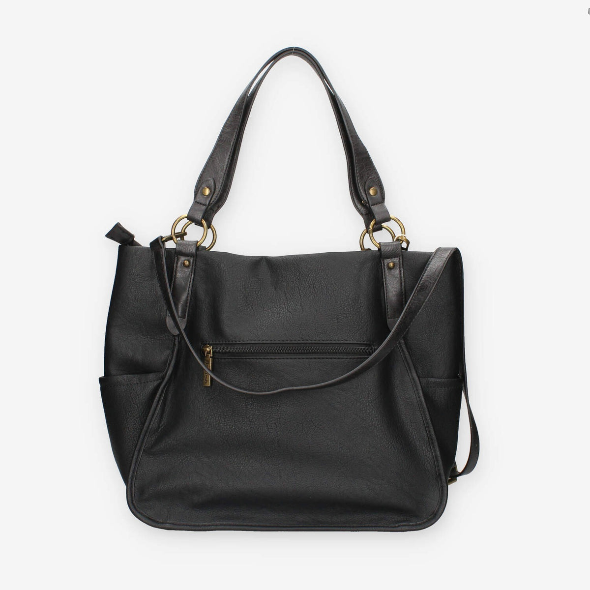 Borsa a Spalla in Pelle Sintetica Nera - Refresh