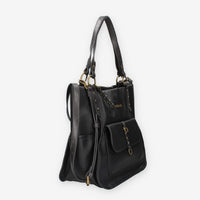 Borsa a Spalla in Pelle Sintetica Nera - Refresh