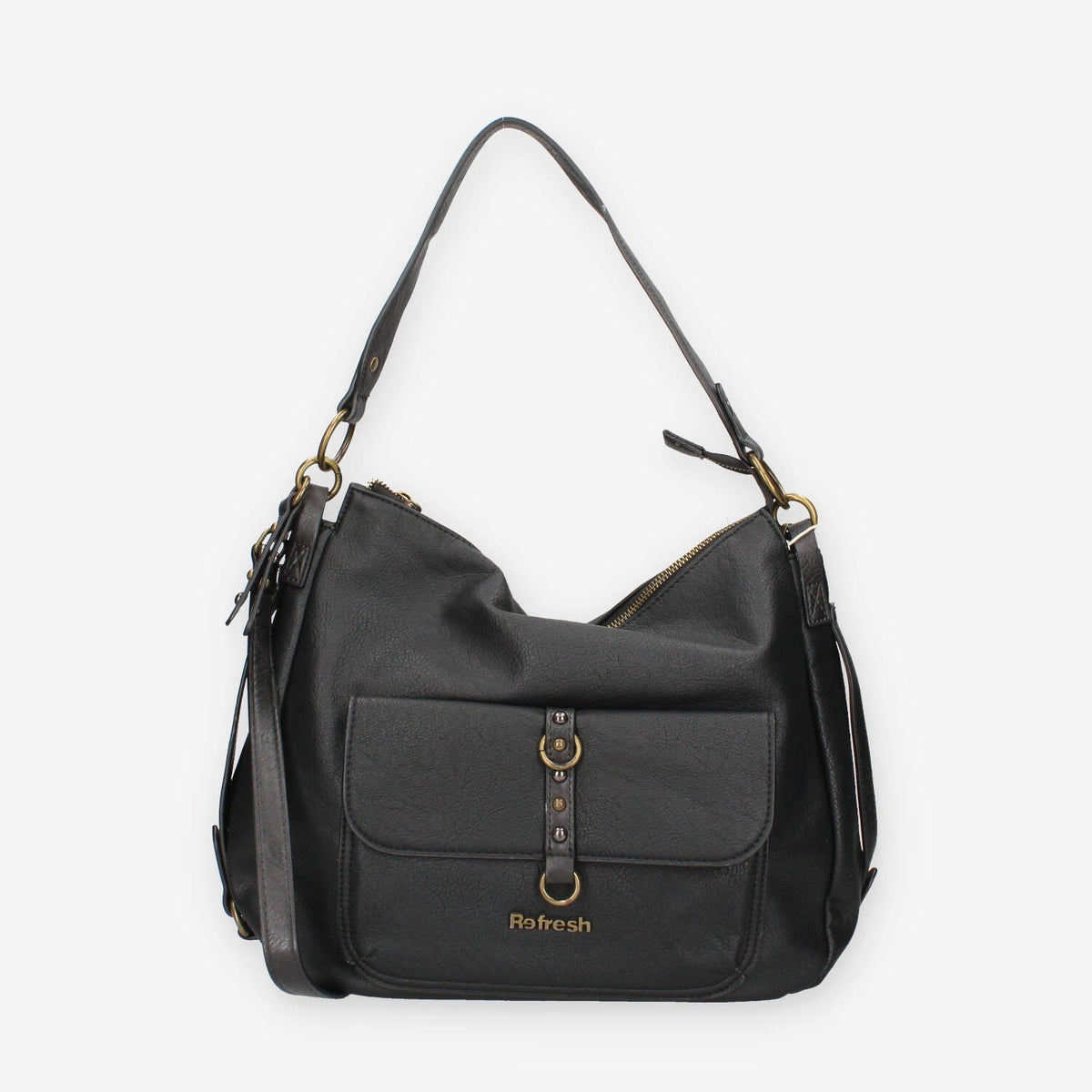 Borsa a Spalla in Ecopelle Nera - Refresh