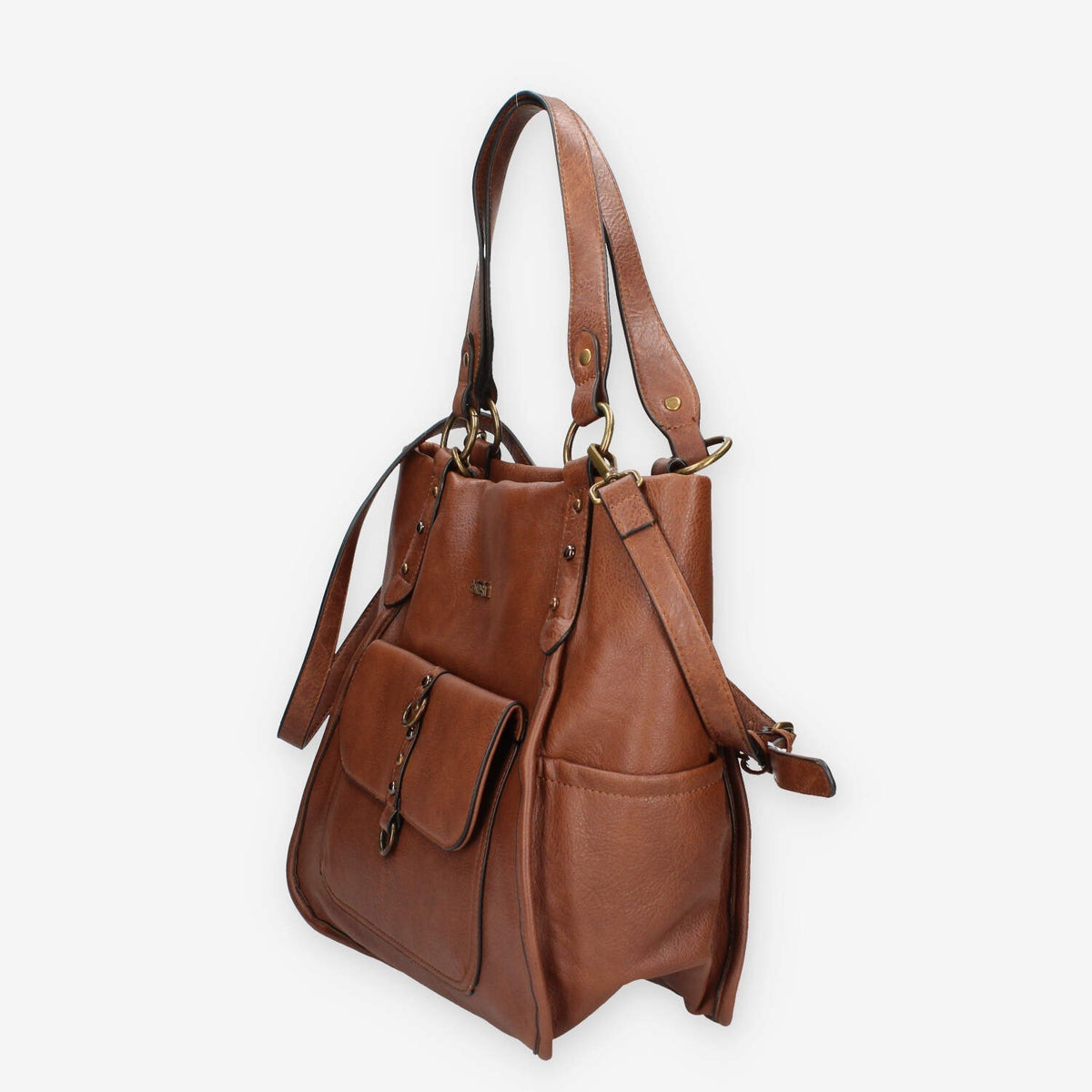 Borsa a Spalla in Pelle Sintetica Camel - Refresh