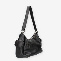 Borsa a Spalla in Pelle sintetica Nera con Tasche Multiple - Refresh