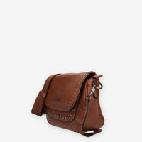 Borsa a Tracolla in Ecopelle Camel con Borchie - Refresh