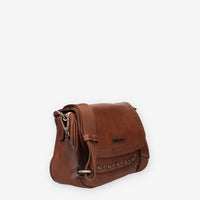 Borsa a Tracolla in Ecopelle Camel con Borchie - Refresh