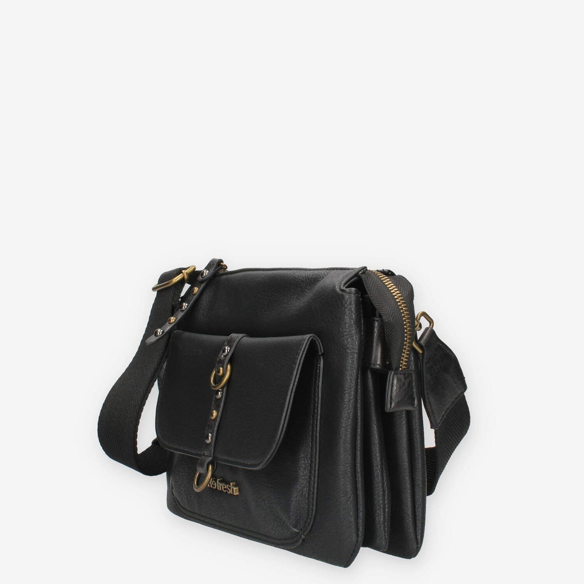 Borsa a Tracolla in Ecopelle Nera - Refresh