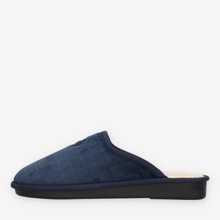 Pantofole Comfort Uomo in velluto Blu - VALLEVERDE