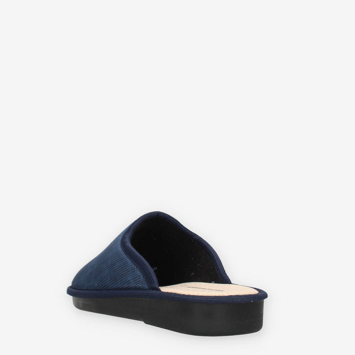 Pantofole Comfort Uomo in velluto Blu - VALLEVERDE