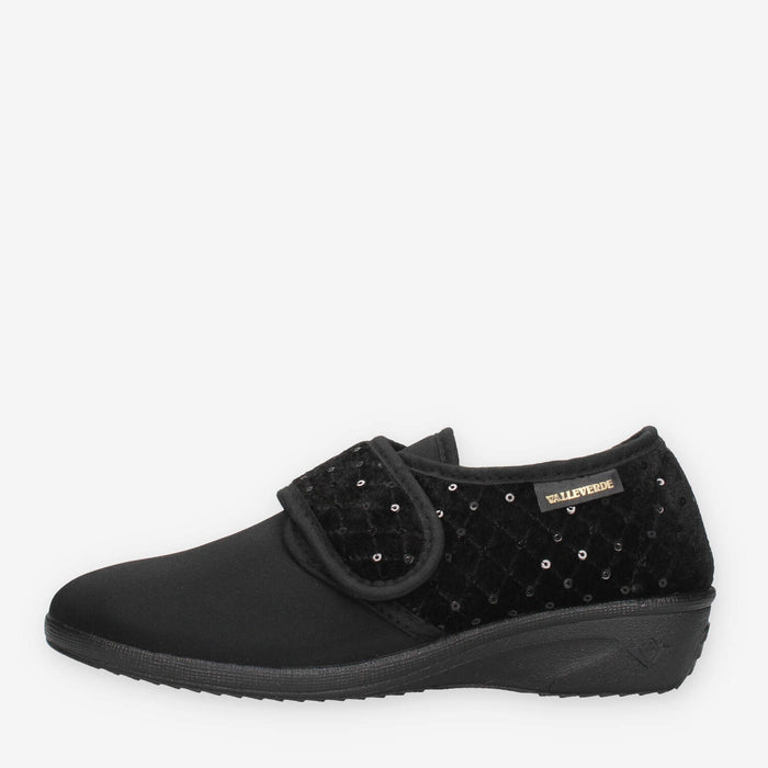 Scarpa Comfort Nera con Strass - Valleverde