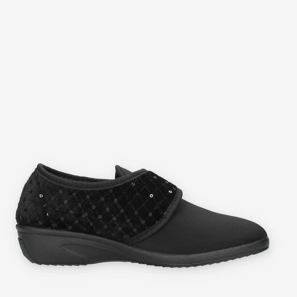 Scarpa Comfort Nera con Strass - Valleverde