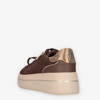 Sneakers Platform Marroni con Dettagli Dorati - VALLEVERDE