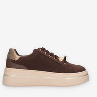 Sneakers Platform Marroni con Dettagli Dorati - VALLEVERDE