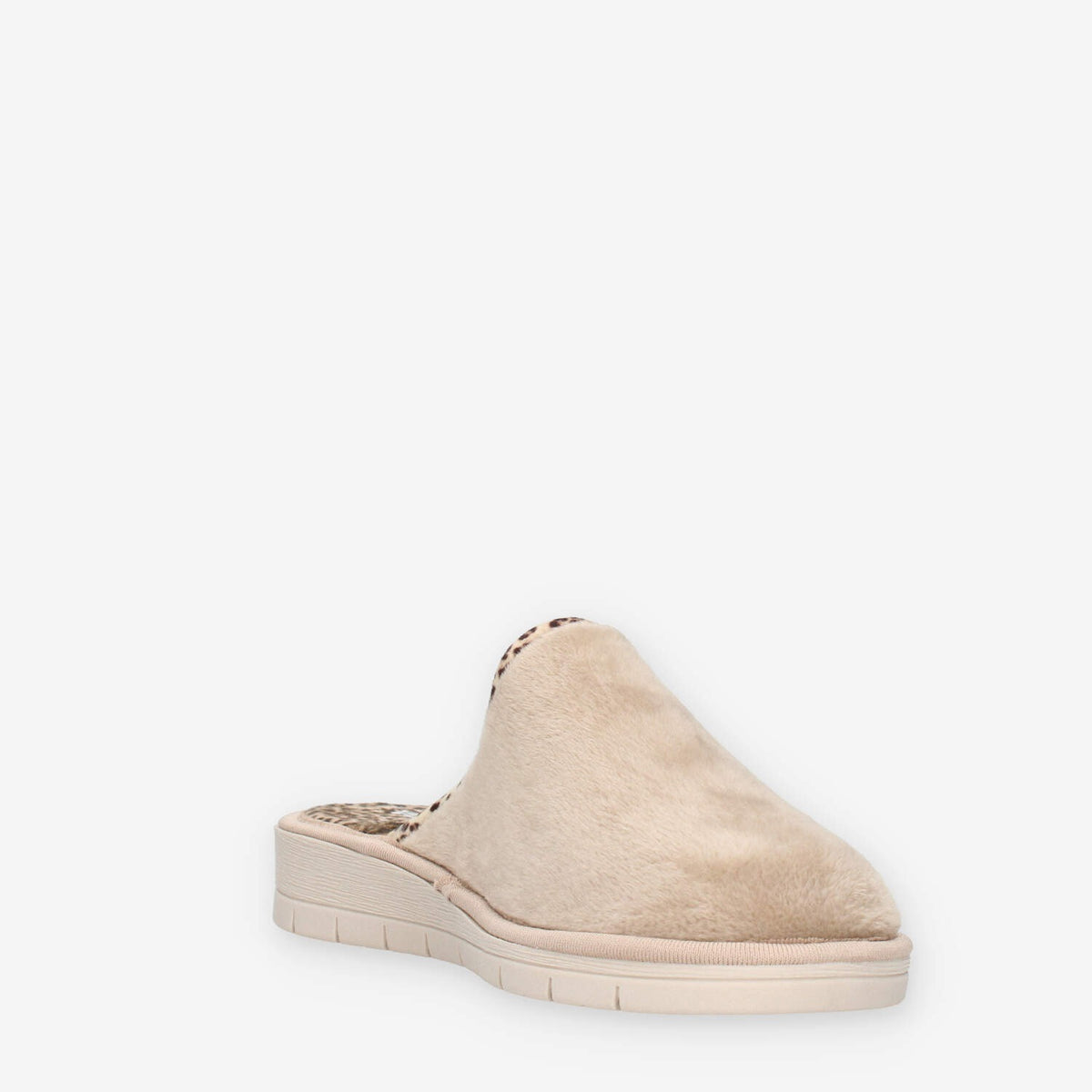 Pantofole Beige con Dettagli Animalier - VALLEVERDE