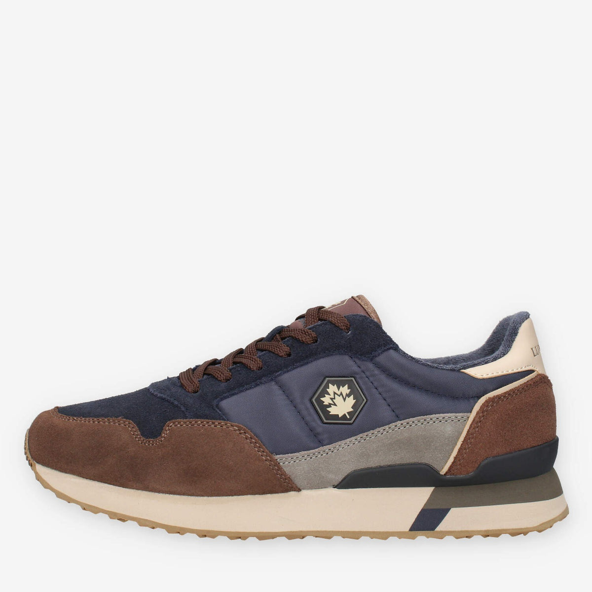Sneakers Uomo Lumberjack in Pelle e Tessuto - Colore Marrone