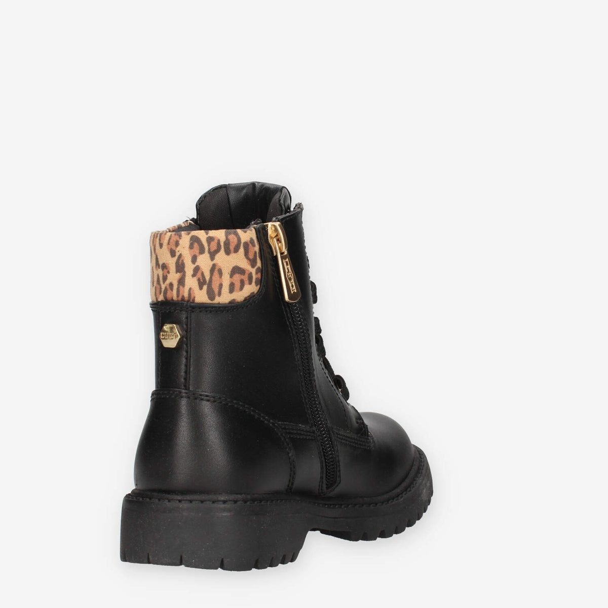 Stivaletti Cult T-700 in Nero e Beige con Dettagli Animalier