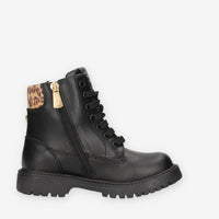 Stivaletti Cult T-700 in Nero e Beige con Dettagli Animalier