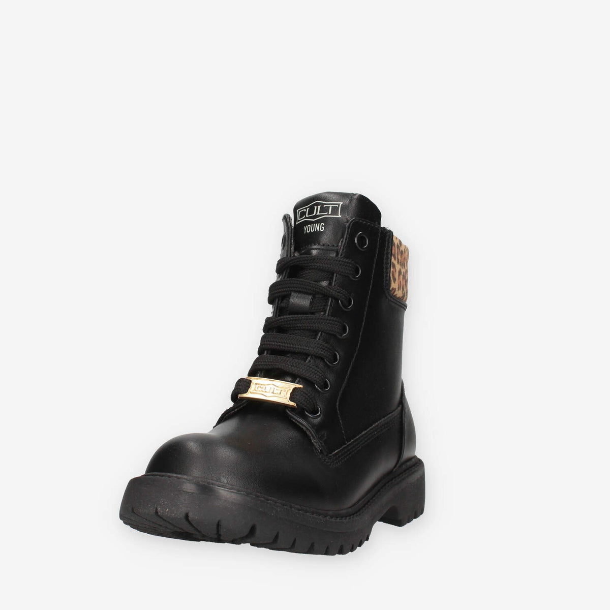 Stivaletti Cult T-700 in Nero e Beige con Dettagli Animalier