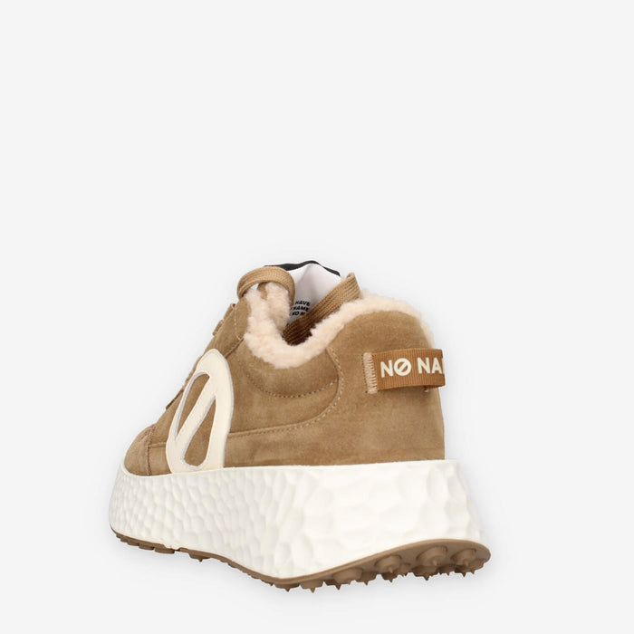 Sneakers Donna in Pelle Scamosciata con Suola Alta - No Name