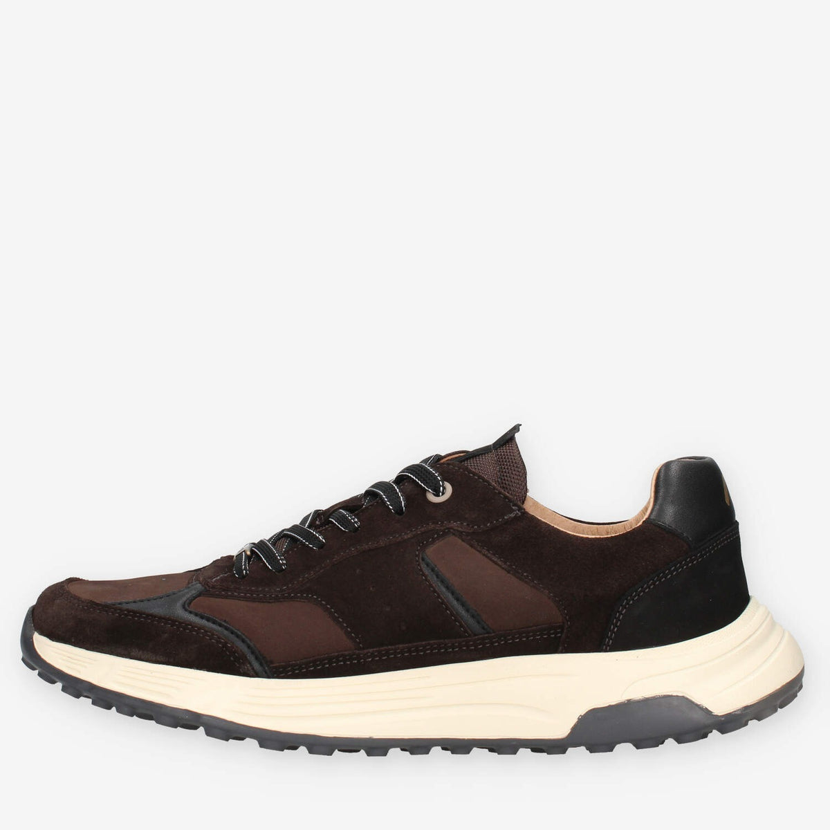 Sneakers Uomo Ambitious in Pelle Scamosciata - Nero e Marrone