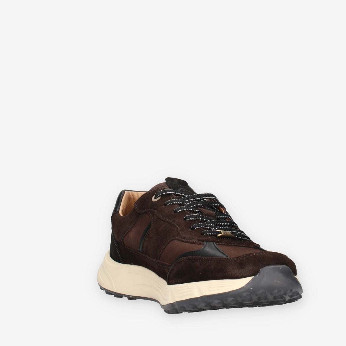 Sneakers Uomo Ambitious in Pelle Scamosciata - Nero e Marrone