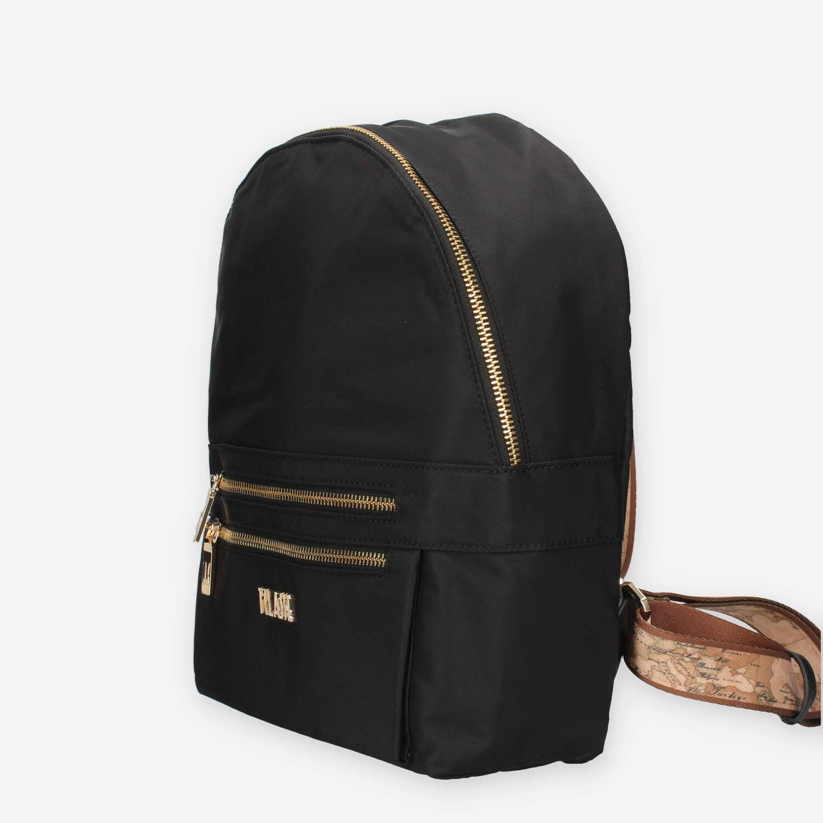 Zaino Elegante Nero con Dettagli Geografici - Alviero Martini Prima Classe