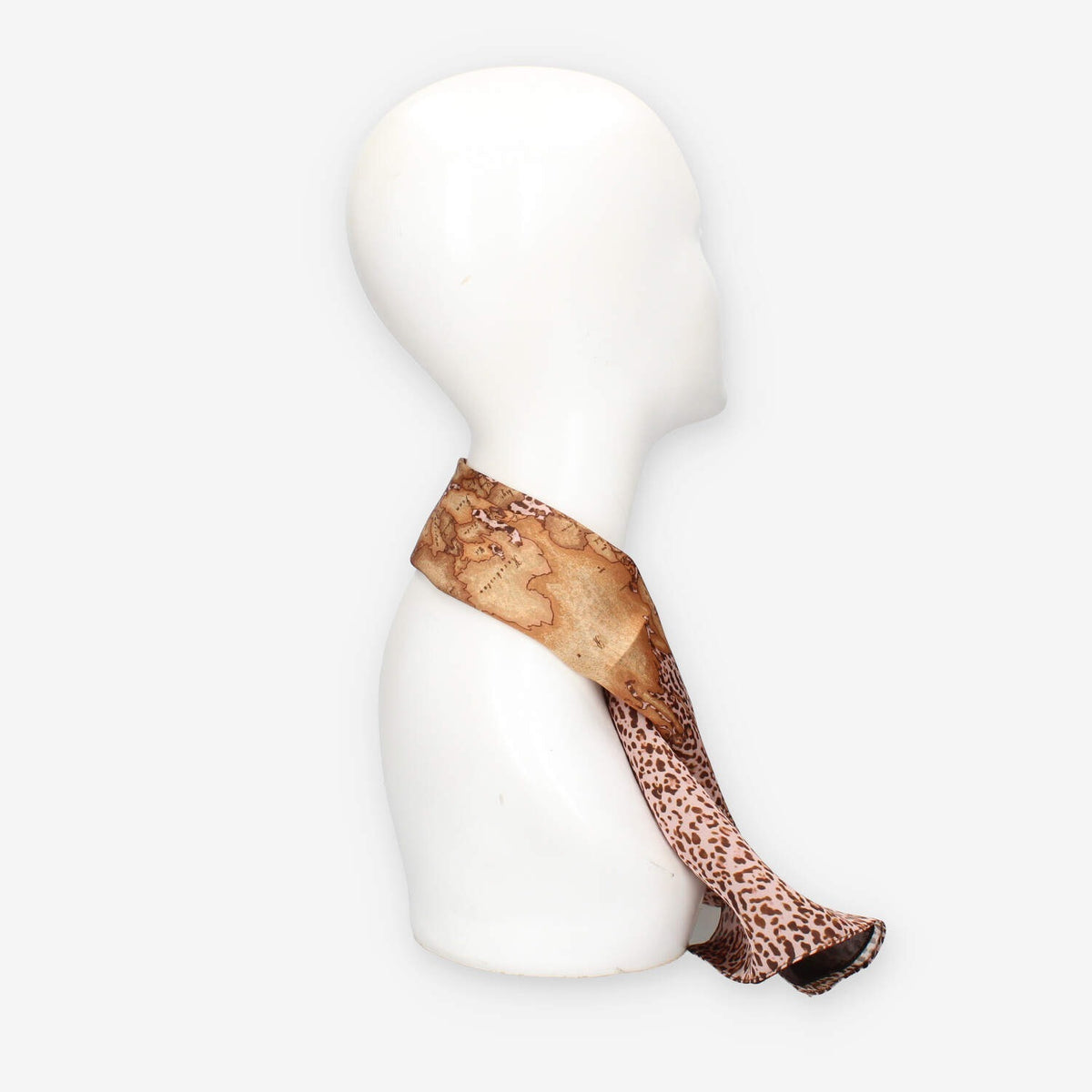 Foulard Elegante con Motivo Animalier e Cartina Geografica - Alviero Martini Prima Classe