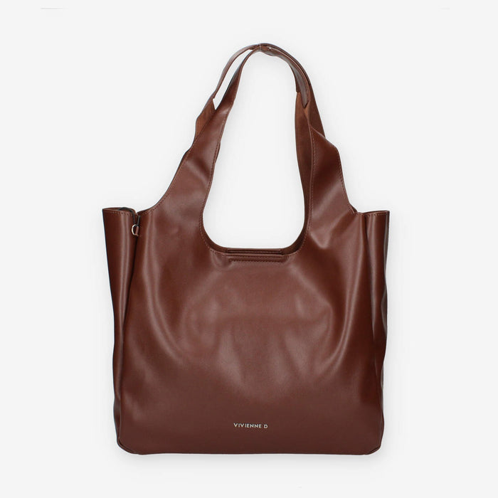 Borsa Shopper in Pelle sintetica Marrone - Vivienne