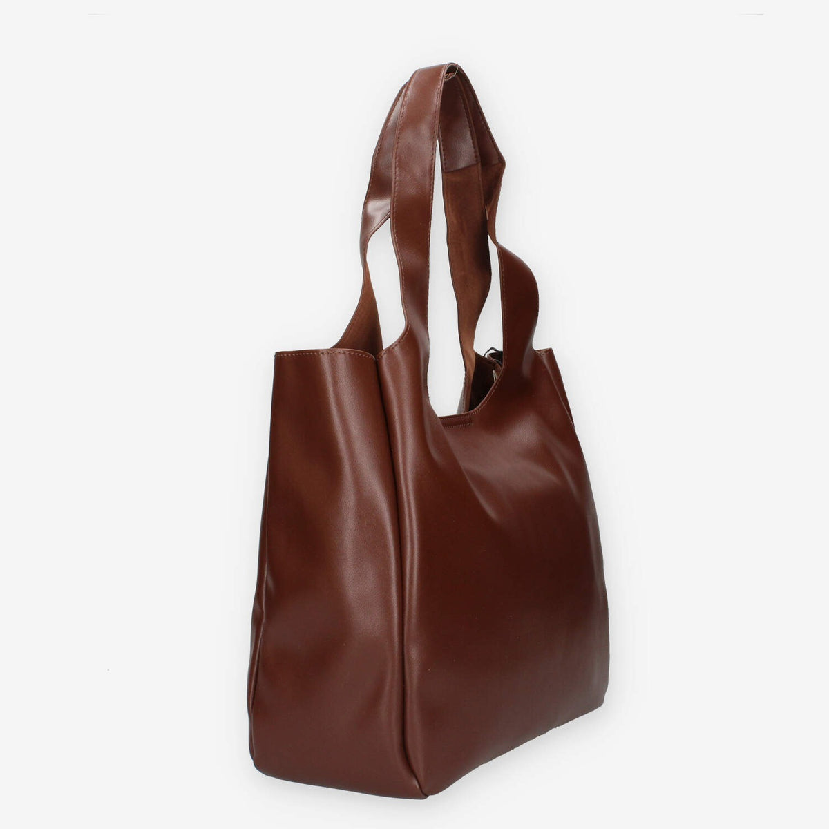 Borsa Shopper in Pelle sintetica Marrone - Vivienne