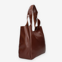 Borsa Shopper in Pelle sintetica Marrone - Vivienne