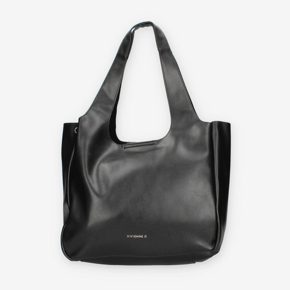 Borsa Shopper in ecopelle Nera Vivienne