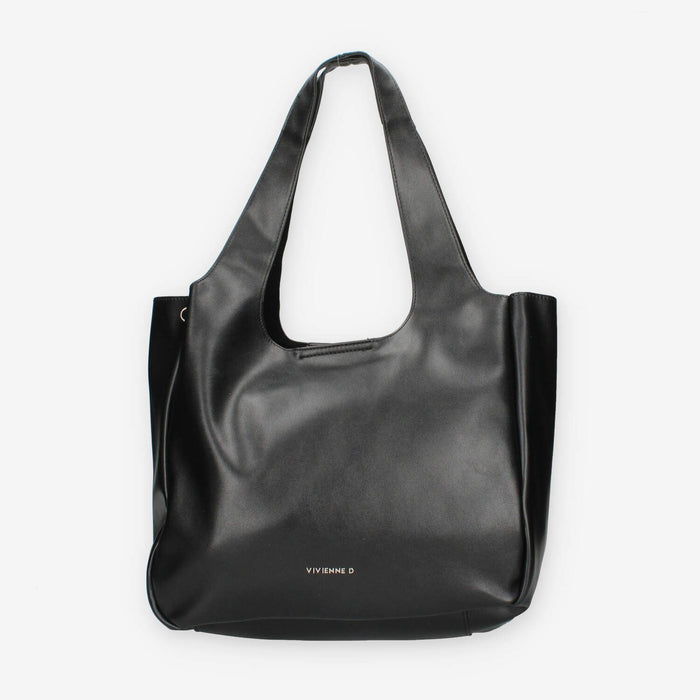 Borsa Shopper in ecopelle Nera Vivienne
